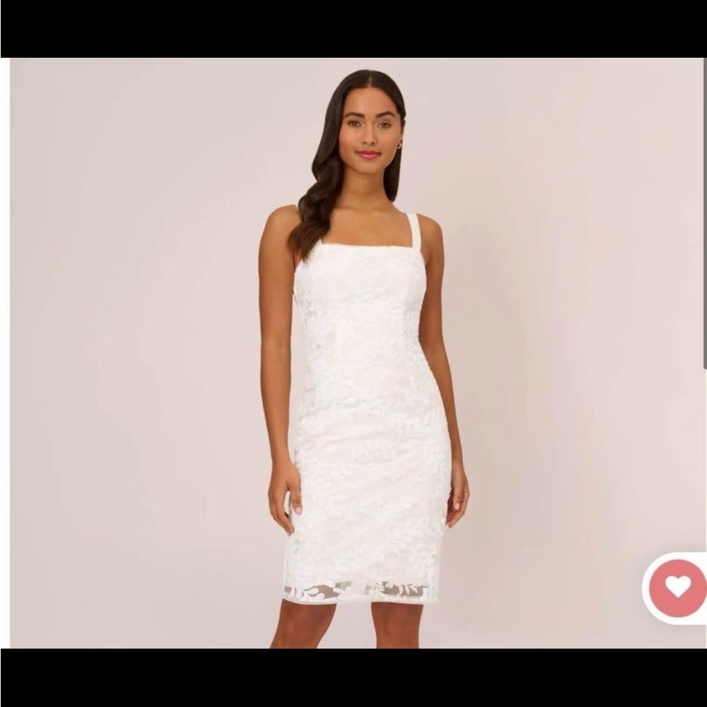 BRIDAL DRESS / Adrianna Papell / size 8 / ivory white sequin dress